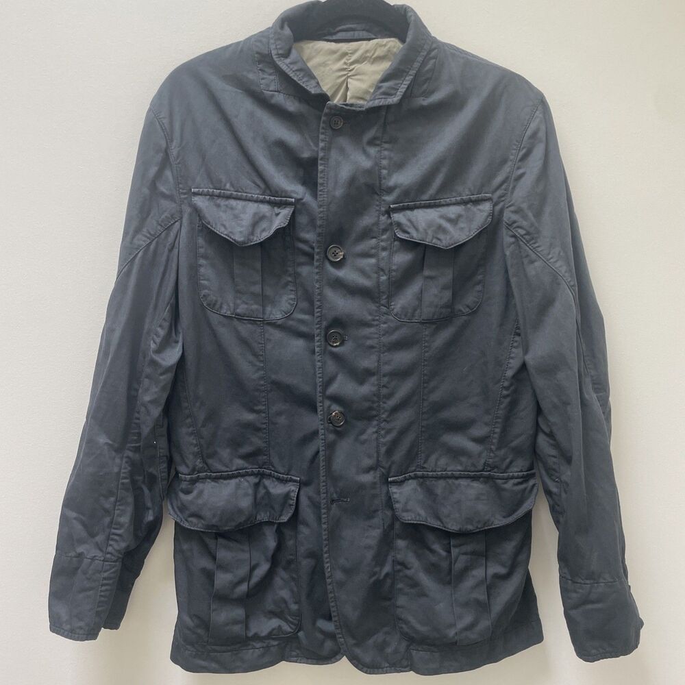 Boggi Milano Men’s Navy Field Utility Jacket 100% Cotton Size IT 48/US Medium